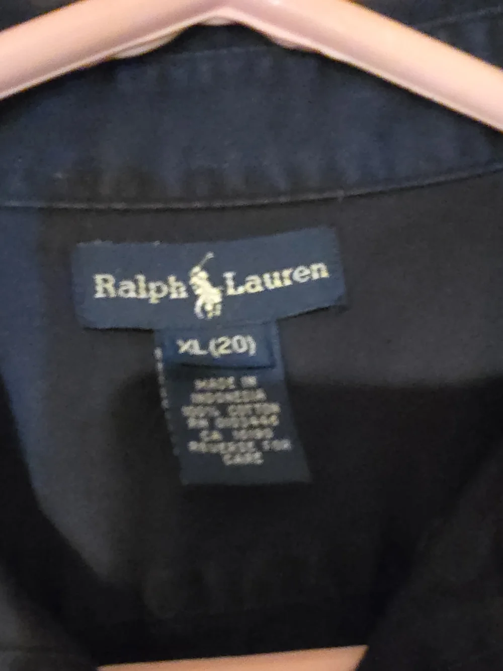 Ralph Lauren Navy Short-Sleeve Button-Down Shirt with Blue Pony
